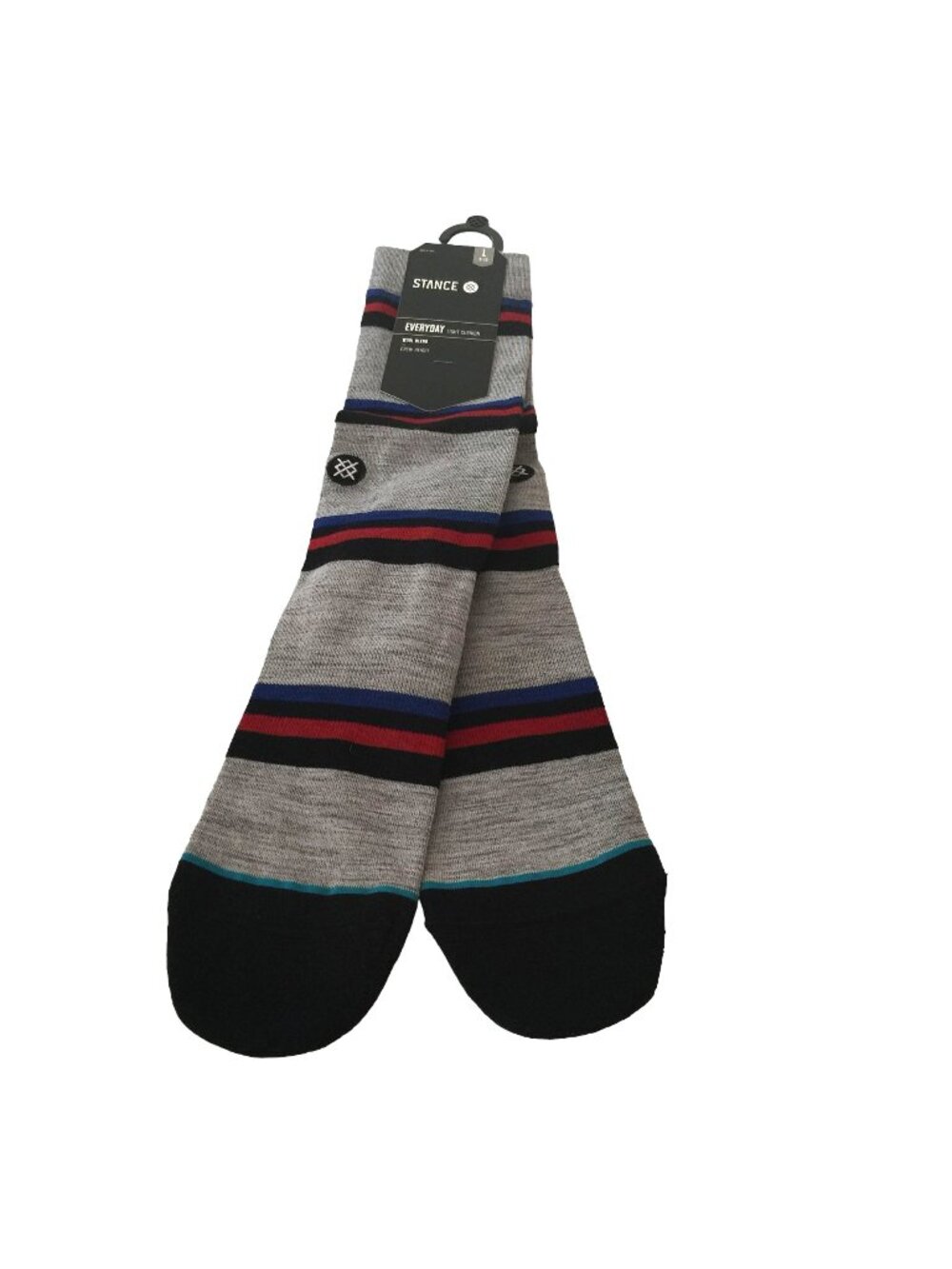 Stance Men's Large WOOLY Gray Black Stripes Size 9-12 Crew Socks